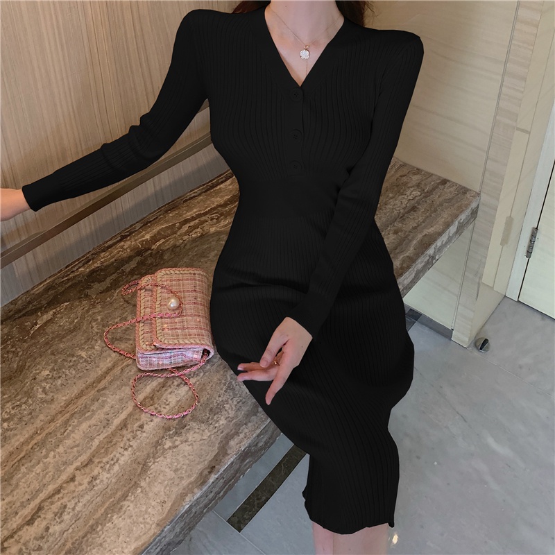 [Choé Store] Váy len body, váy len tăm cổ 3 phân, dáng ôm qua gối, chất len dày dặn [HÀNG CÓ SẴN] | BigBuy360 - bigbuy360.vn