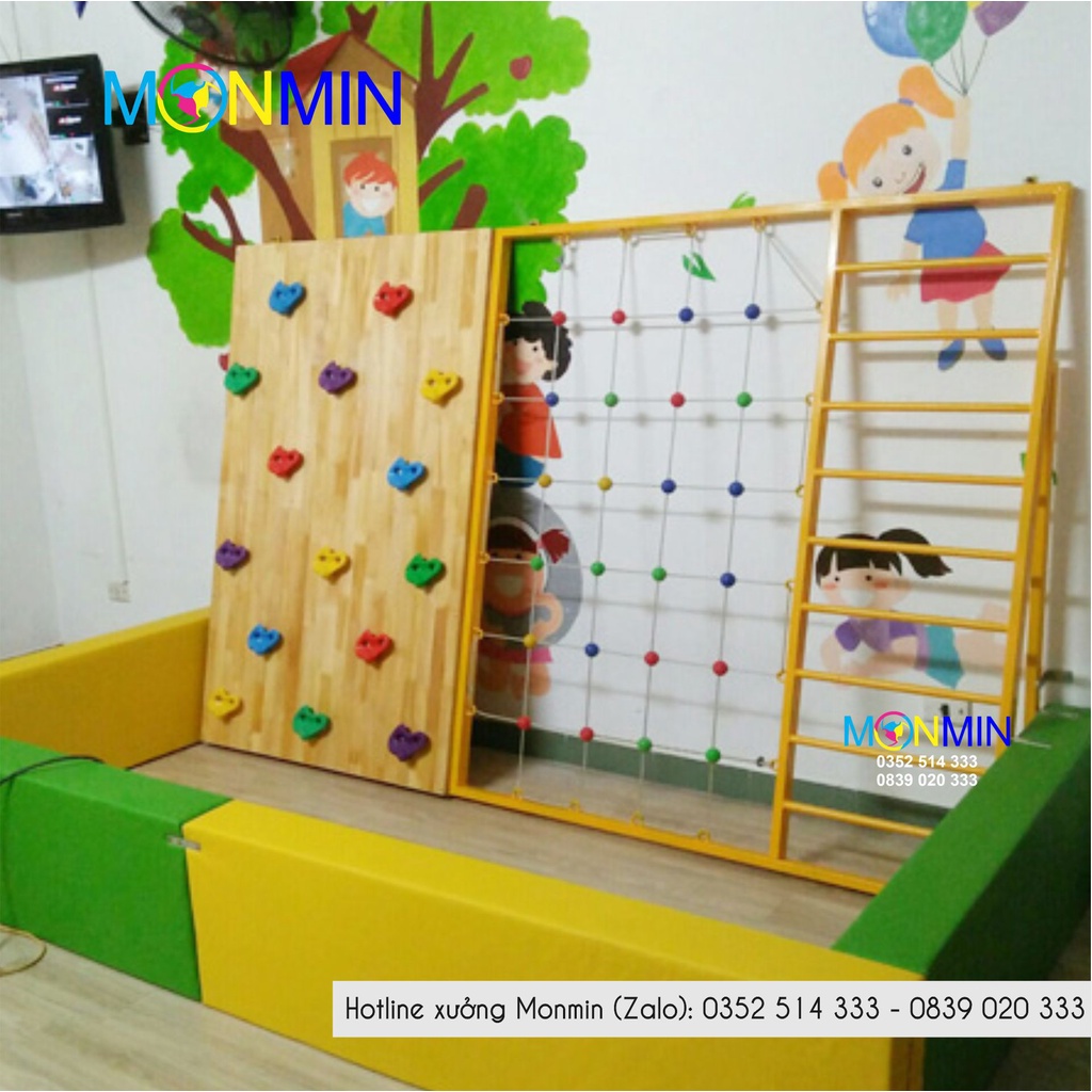 Mấu leo núi trẻ em Monmin gắn tường trong nhà, ngoài trời loại 2 lỗ vít chuyên dụng - Hàng cao cấp