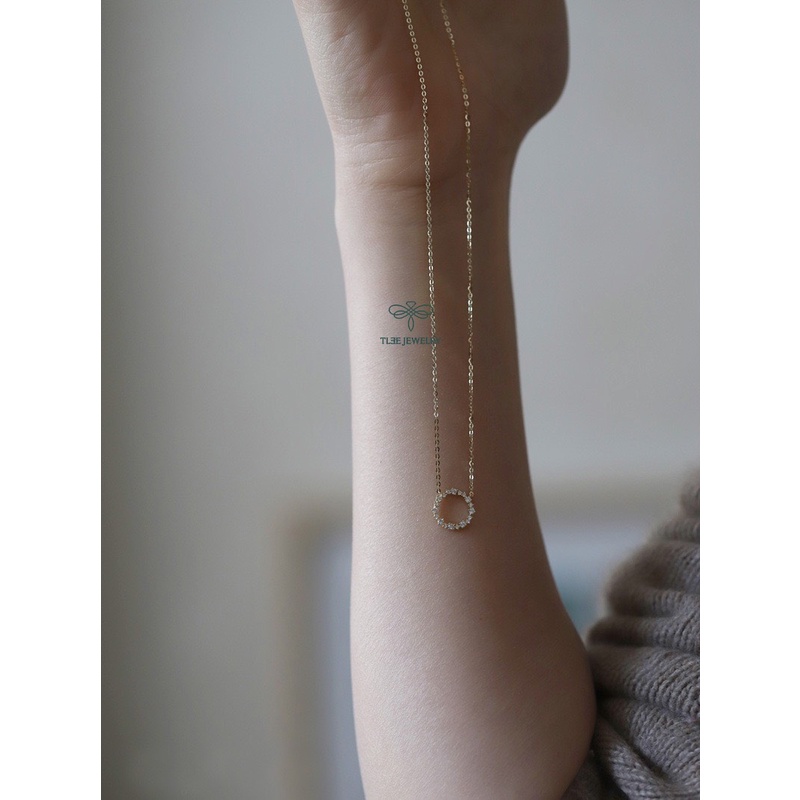Dây chuyền bạc nữ TLEE Blue Sea cách điệu mẫu mới  mạ vàng 14kara lấp lánh TleeJewelry D0203