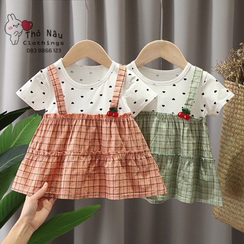 VÁY YẾM CHERRY CUTE CHO BÉ GÁI