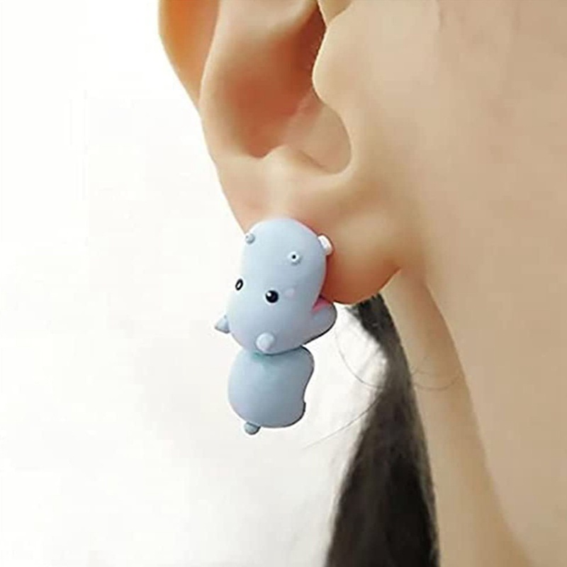 Set 2 khuyên tai hình khủng long kiểu dáng xinh xắn