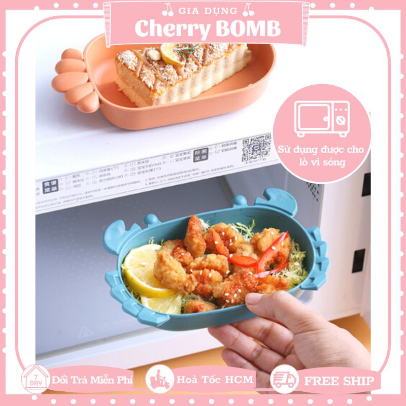 Đĩa Hình Cà Rốt Bằng Nhựa Lúa Mạch An Toàn Dày Dặn Đựng Thức Ăn