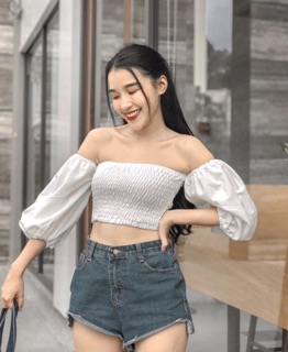 (có bán sỉ,ảnh thật,hoả tốc) 🍓ÁO_CROPTOP_TAY_PHỒNG🍍