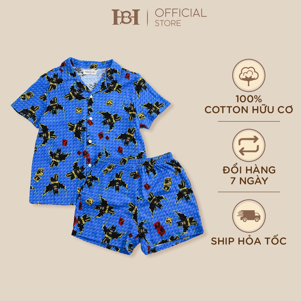Bộ Quần Áo Pyjama Hapiibabii Vải Cotton Thoáng Mát, Hoạ Tiết Batman Cho Bé Mặc Ở Nhà Mùa Hè (1-10 Tuổi)