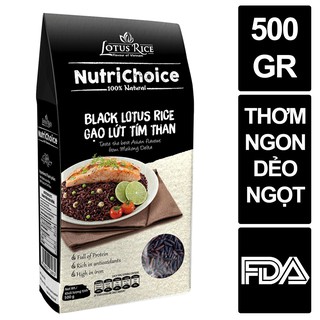 Gạo lứt đen Nutrichoice Tím Than 500gr - Gói nhỏ tiện lợi