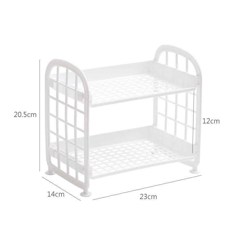 Kệ Nhựa Mini 2 Tầng Đựng Đồ Đa Năng Decor Trang Trí Bàn Học