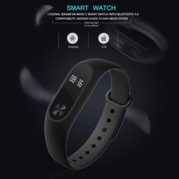 Vòng đeo tay Xiaomi Miband 2 màu đen chính hãng