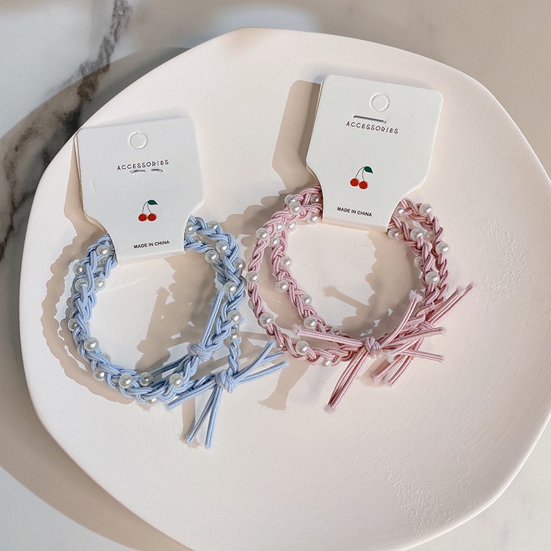 Set 2 dây cột tóc nơ SD614 màu dễ thương, cute, xinh đẹp phong cách Hàn Quốc làm phụ kiện tóc thời trang cho nữ