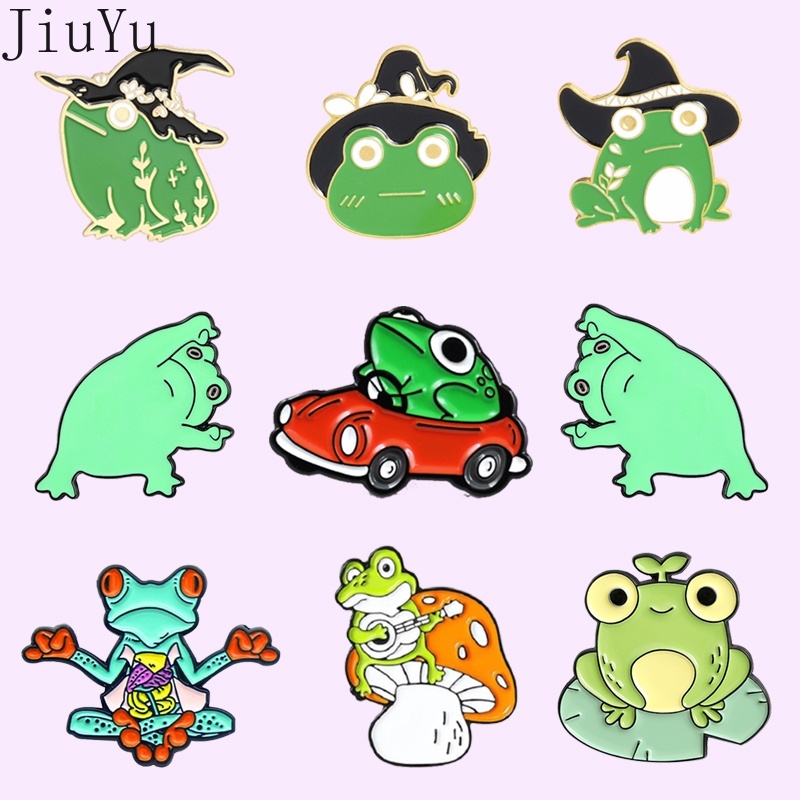 Huy Hiệu Cài Áo Kim Loại Tráng Men Hình Chú Ếch Dễ Thương