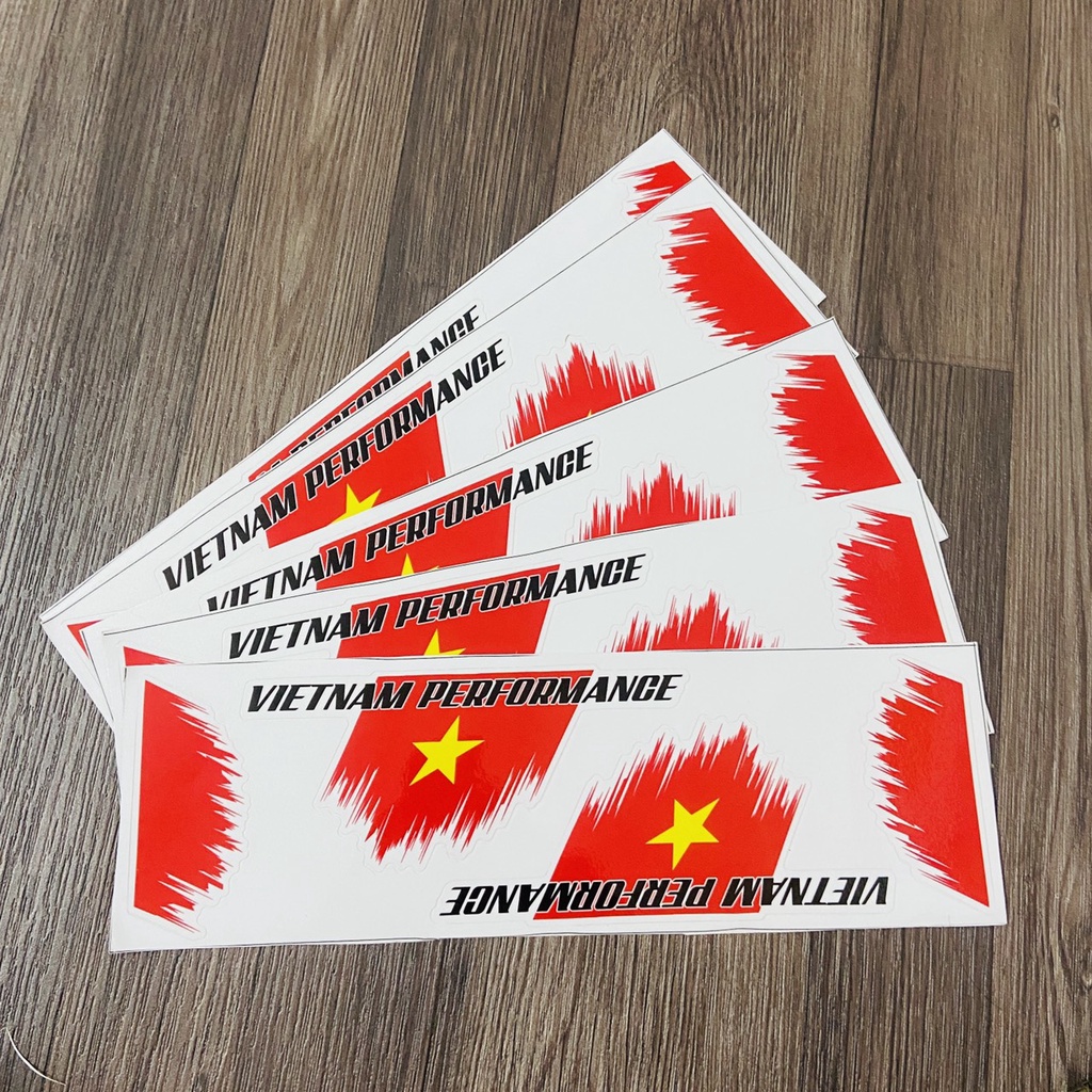 (VIỆT NAM CHIẾN THẮNG) BỘ TEM CỜ VIỆT NAM DÁN DỌC CHỮ TÊN XE MÁY