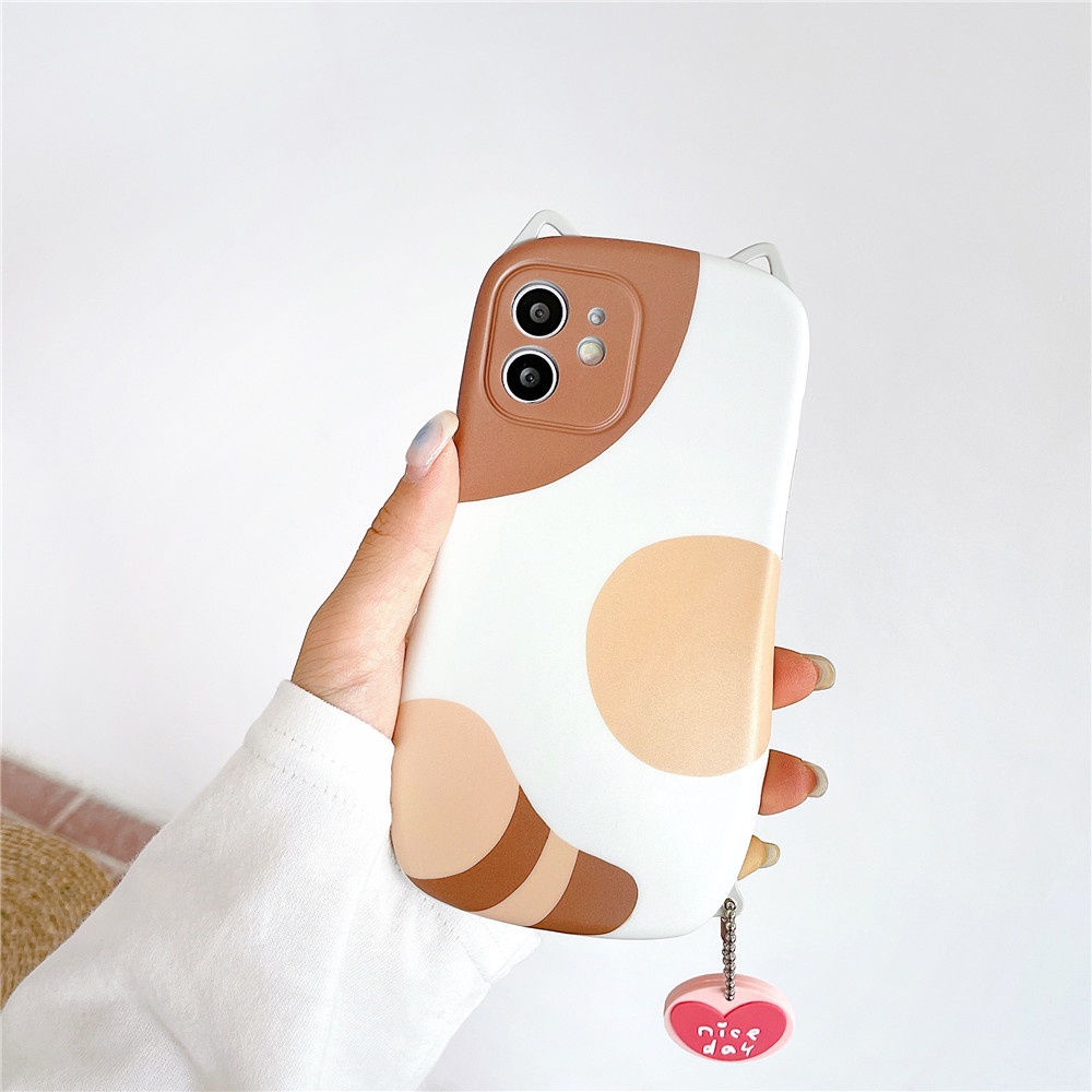 Ốp Điện Thoại Tpu Mềm Hình Tai Mèo Nâu 3d Cho Iphone 11 12 Pro Max 12pro X Xs Max Xr 7 8 Plus
