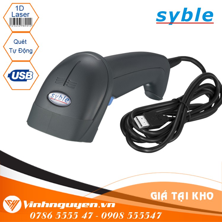 Máy quét mã vạch cầm tay DATAMAX M1310 / Syble 2055A có dây - Súng scan mã Barcode 1D dành cho chủ shop shiper