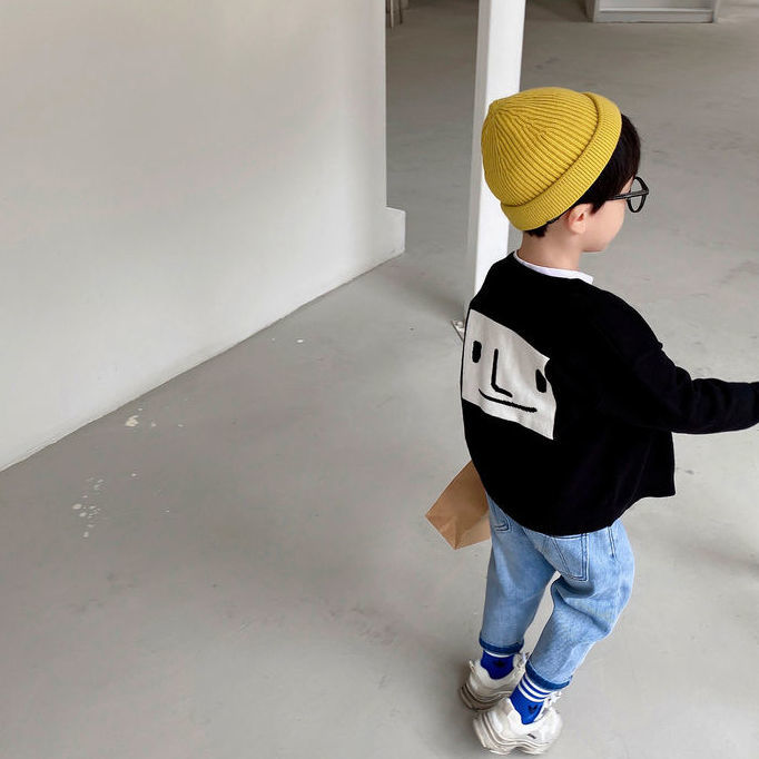 Áo khoác len cardigan đơn giản thời trang năm mới 2021 cho bé trai