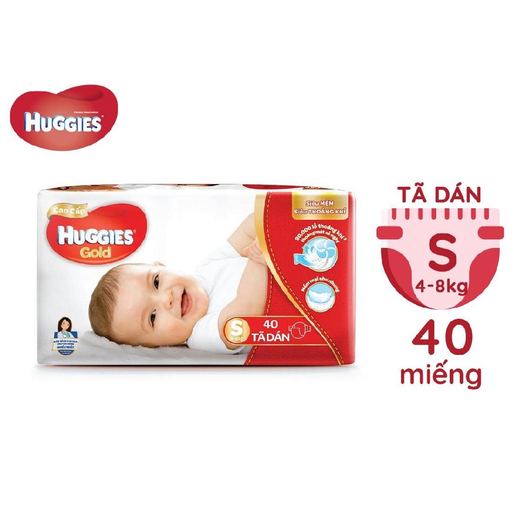 Tã dán Sơ Sinh Huggies S56 Mẫu Mới