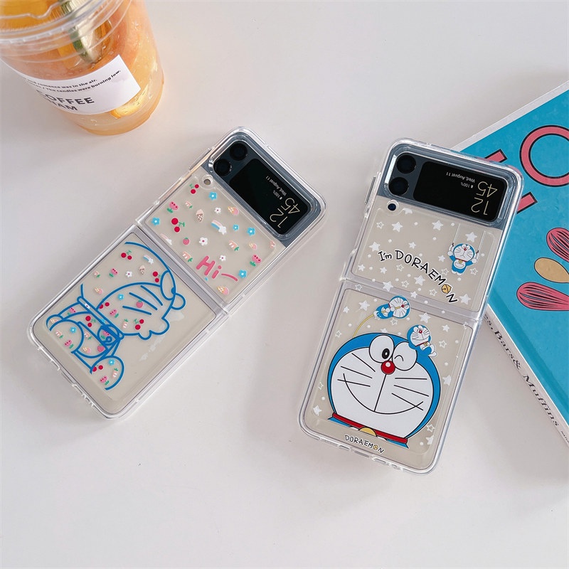 Ốp Lưng Điện Thoại Hình Hoạt Hình Doraemon Bằng PC Cứng Dành Cho Samsung Galaxy Z Flip 3 4 5G Z Flip3 Flip4 ZFlip3