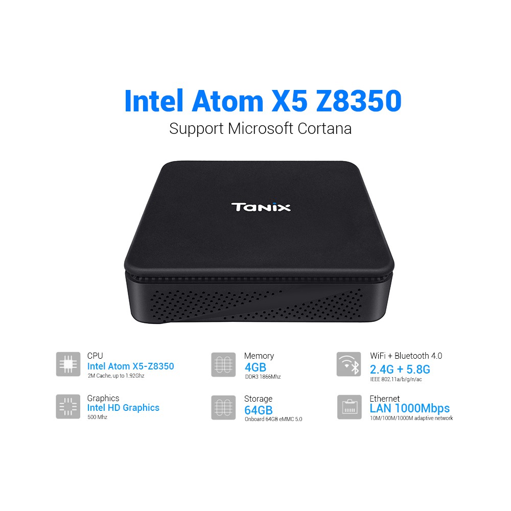 Máy vi tính để bàn Mini PC Tanix TX85 Intel Quad Core Z8350 on board,4G DDR3L on board, 64G/ Cài sẵn win10 | BigBuy360 - bigbuy360.vn