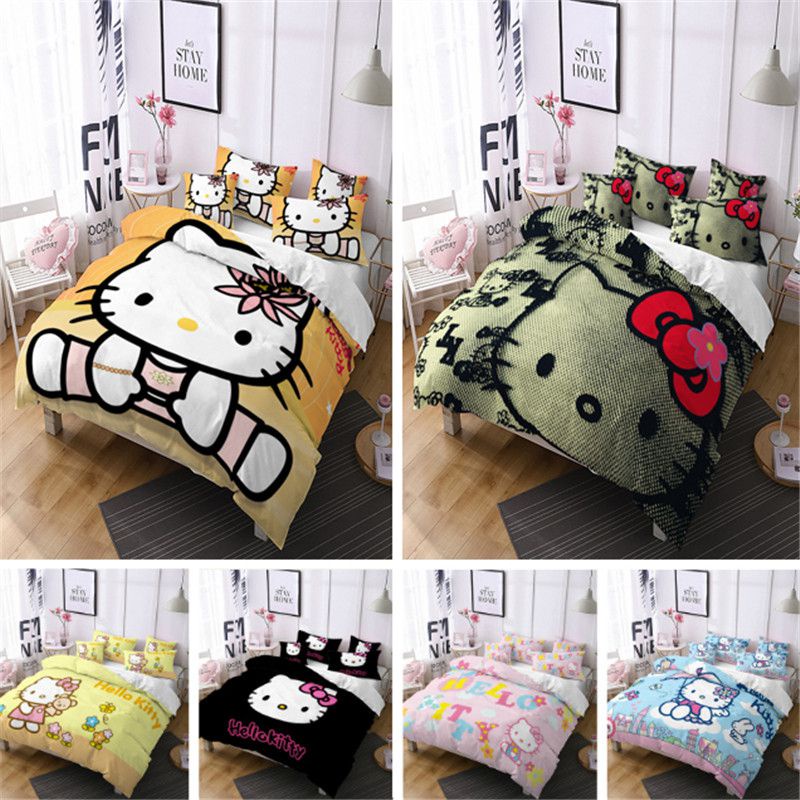 Bộ Chăn Ga Và Vỏ Gối Hello Kitty Xinh Xắn