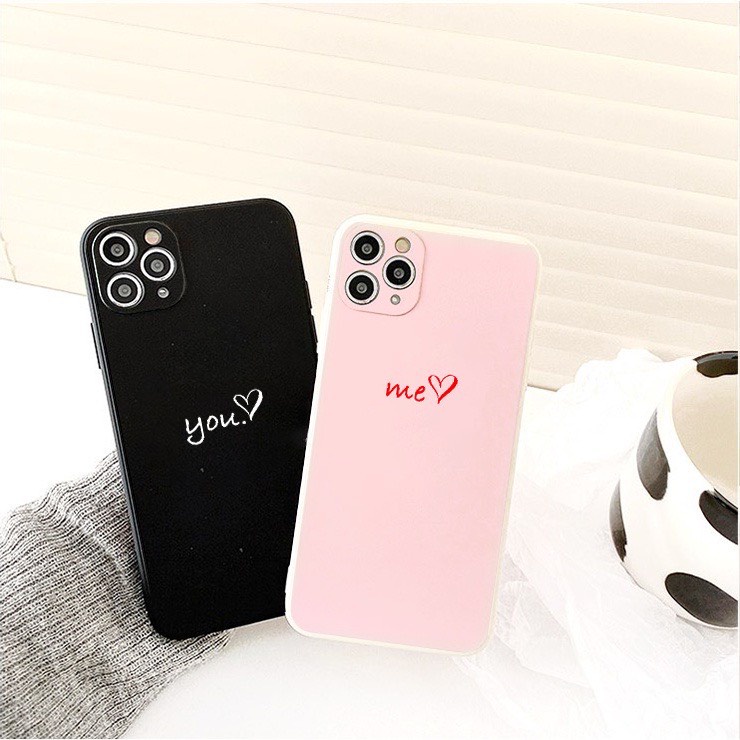 Ốp lưng iphone cặp đôi you me love tim cạnh vuông bảo vệ camera 7plus/8plus/x/xs/xsmax/11/12/13/14/plus/promax