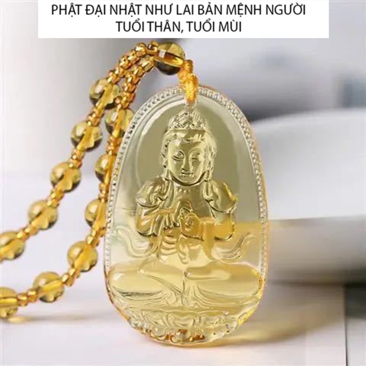 ) Chuỗi hạt đeo cổ mặt phật bản mệnh người tuổi thân, tuổi mùi và 12 tuổi - Dây chuyền mặt phật Đại Nhật Như