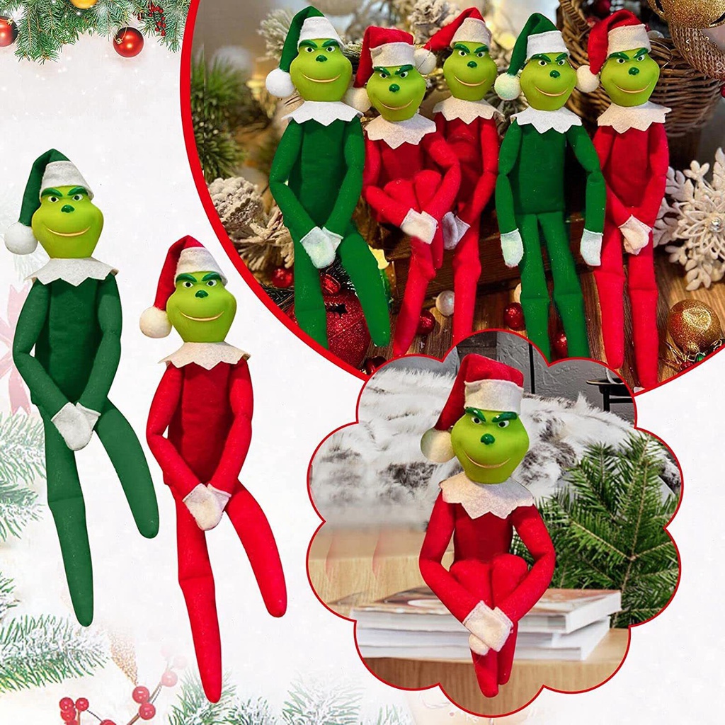 Búp Bê Grinch Thủ Công Chất Liệu Mềm Mại Thêu Họa Tiết Sang Trọng