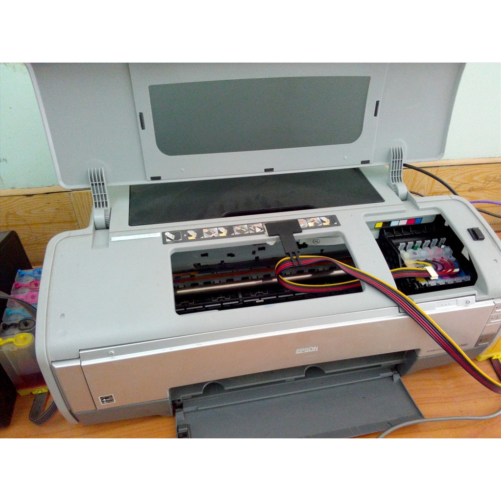 MÁY IN PHUN MÀU EPSON 1390  - KHỔ GIẤY A3 - HỆ THỐNG NGOÀI 6 MÀU MỰC - BẢO HÀNH 3 THÁNG