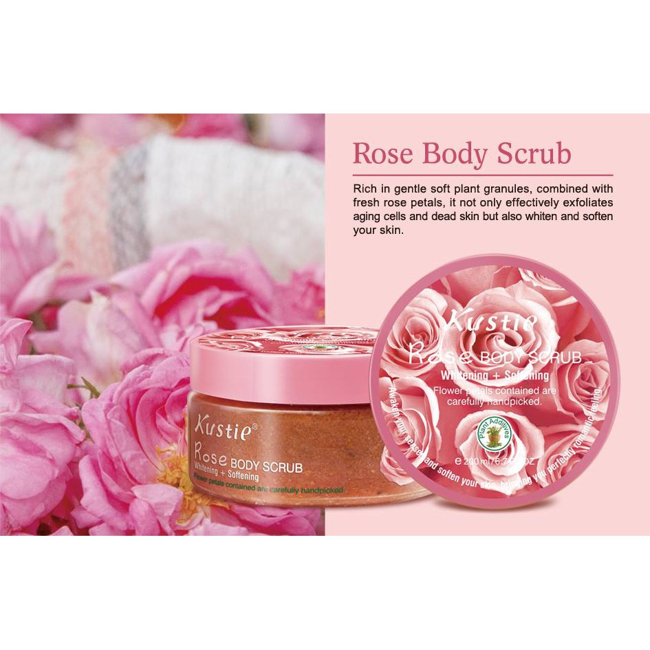 Tẩy tế bào chết body Kustie có cánh hoa thật 100g | BigBuy360 - bigbuy360.vn
