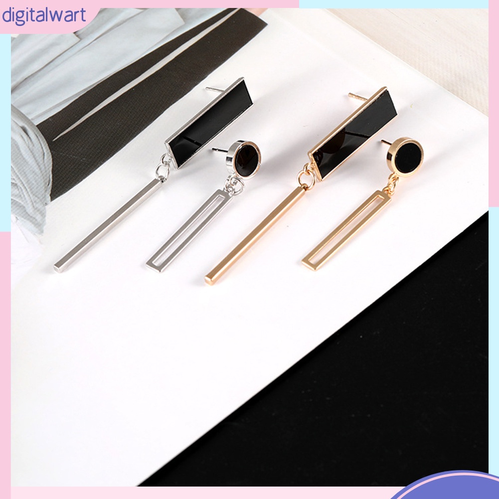 Khuyên tai hình học kiểu bất đối xứng thời trang cho nữ