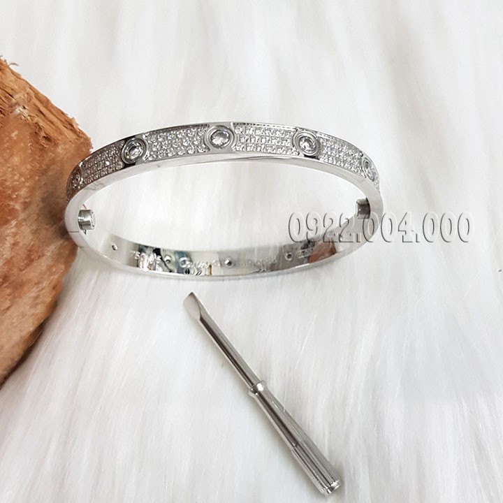 Vòng tay đính 3 hàng đá full logo, vòng 3 hàng đá VZ1592