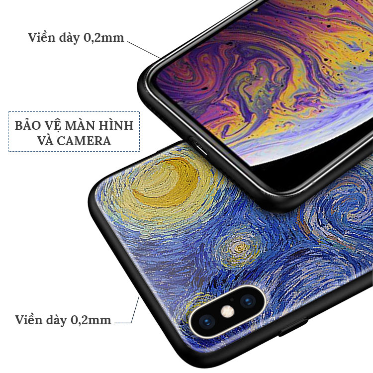 Ốp Độc Lạ In Hình The Starry Night  RETAILHUT Cho Iphone11/11Pro 11Pro Max X Xr Xs Xs Max 78 Plus Se