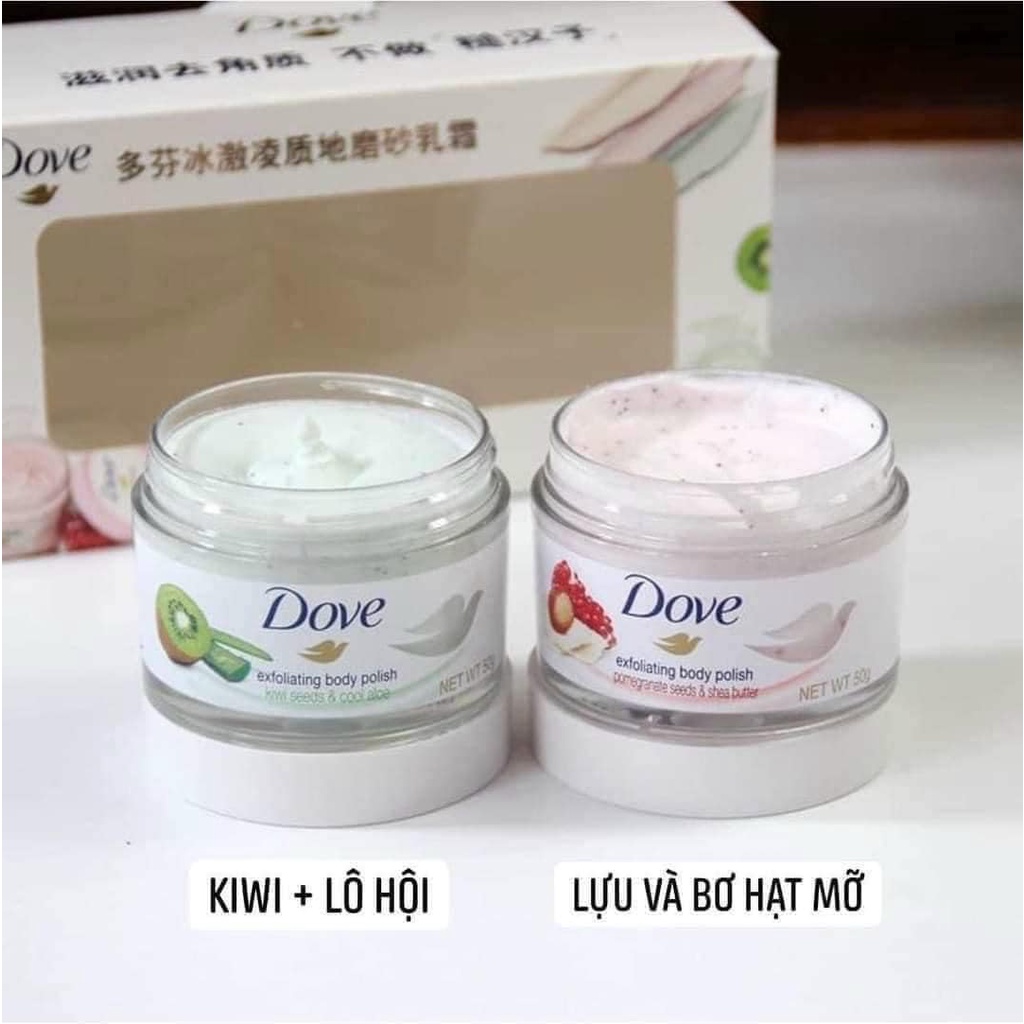 Combo 2 Hủ Tẩy Da Chết Dove 50gr - Tẩy Da Chết Toàn Thân Dove Cam Kết Hàng Công Ty