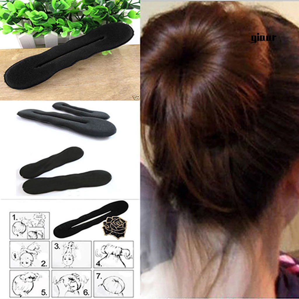 (Hàng Mới Về) Set 2 Dụng Cụ Tạo Kiểu Tóc Đa Năng Dễ Sử Dụng Màu Đen Dành Cho Nữ