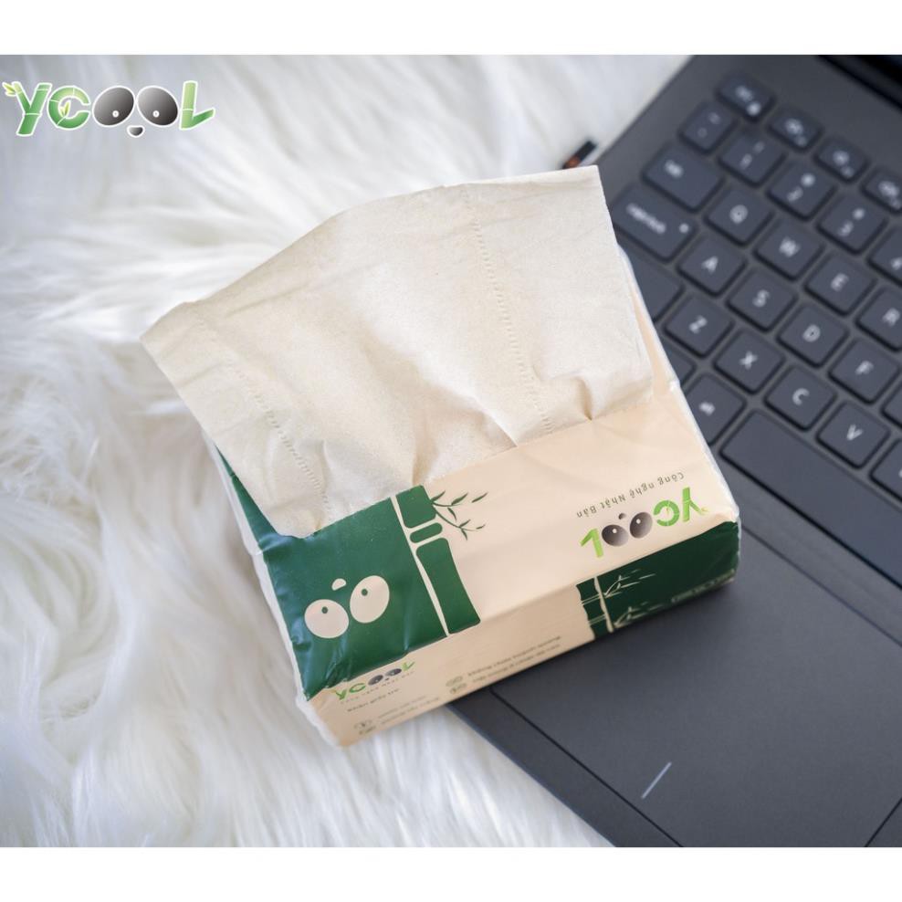 [Mã HC0505 giảm 8% đơn 250K] Giấy ăn giấy gấu trúc khăn giấy tre YCOOL thùng 30 gói