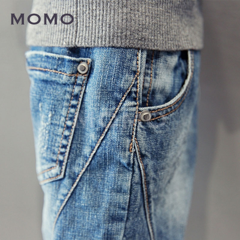 Quần Denim Kiểu Dáng Đơn Giản Phong Cách Retro Cho Bé Trai Từ 2-12 Tuổi