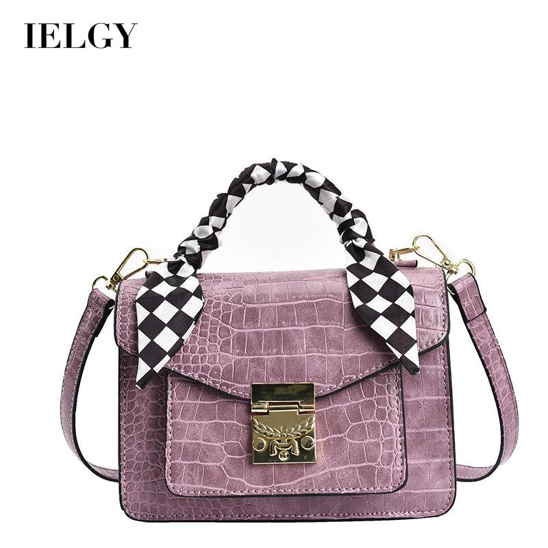 IELGY Túi Đeo Vai Vân Da Cá Sấu Bằng Lụa Thời Trang Cho Nữ