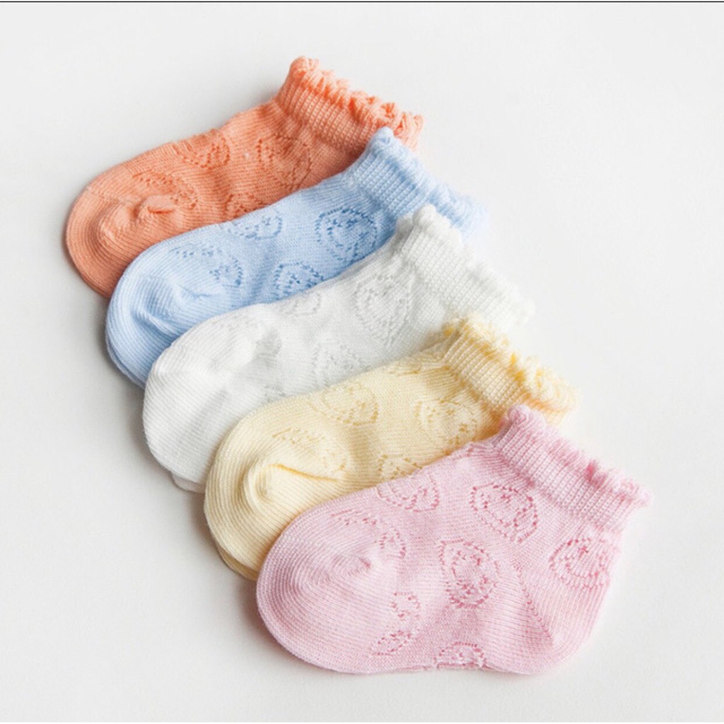 Tất lưới cổ ngắn, tất cho trẻ sơ sinh, cho bé trai, bé gái 0-3 tuổi