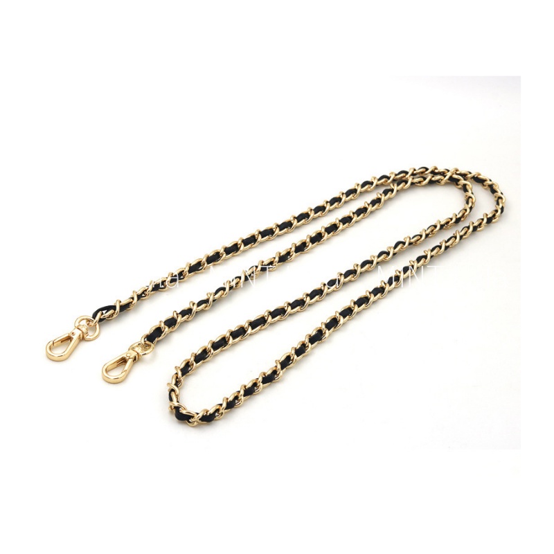 Dây Đeo Túi Xách Da Đen Đan Xích 7mm 10mm Cao Cấp