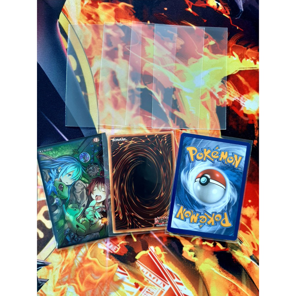 [ĐỖ LẠC SHOP ] 01 Bọc bài lẻ Double Sleeve 1 mặt nhám dành cho Yugioh, Pokemon