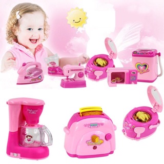 [Có Video] Hộp 4 đồ chơi gia dụng mini trong nhà y hình (máy may, máy giặt, máy hút bụi và bàn ủi) 