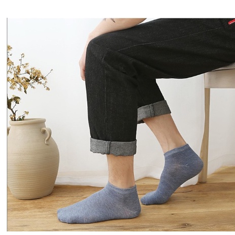 Combo 5-10 Combo 5 đôi tất cotton trơn cổ ngắn nam nữ