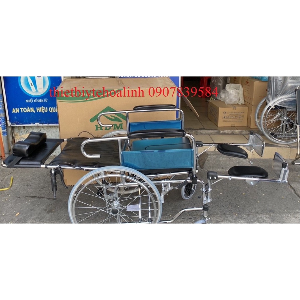 Xe lăn đa năng Lucass X-7 xe lăn nằm có bô vệ sinh giao nhanh 30p