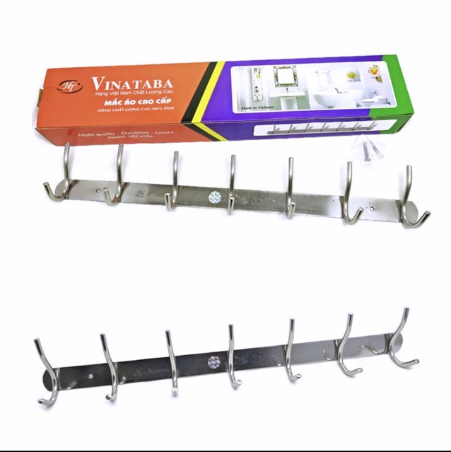 Mắc áo 7 móc cao cấp vinataba- inox dầy- chất lượng cao
