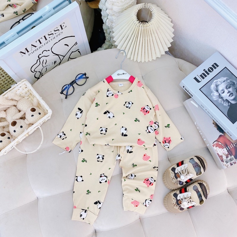 BỘ DÀI TAY THUN LẠNH MINKYMOM THU ĐÔNG CHO BÉ
