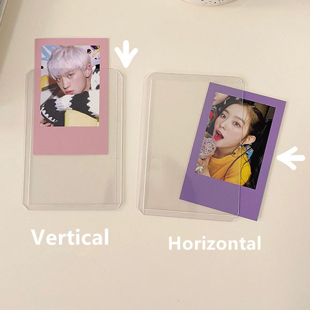 Màng bảo vệ thẻ hình thần tượng kpop Hàn Quốc dáng đứng và ngang màu trong suốt gắn chuỗi dây treo cặp trang trí
