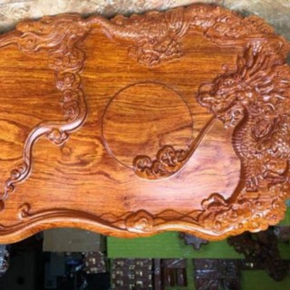 Khay trà gỗ nguyên khối