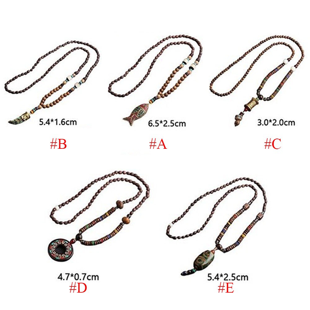 vòng cổ Chuỗi Hạt Gỗ Phong Cách Phật Giáo