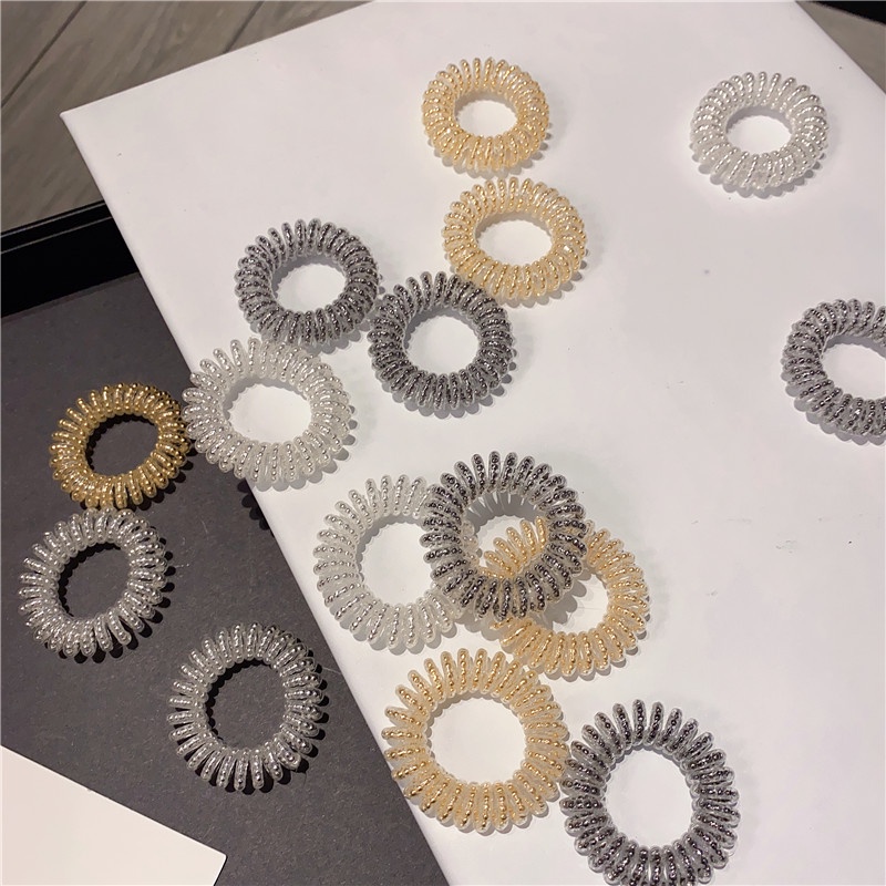 Dây Cột Tóc Cao Su Hình Lò Xo Đơn Giản Thời Trang Cổ Điển