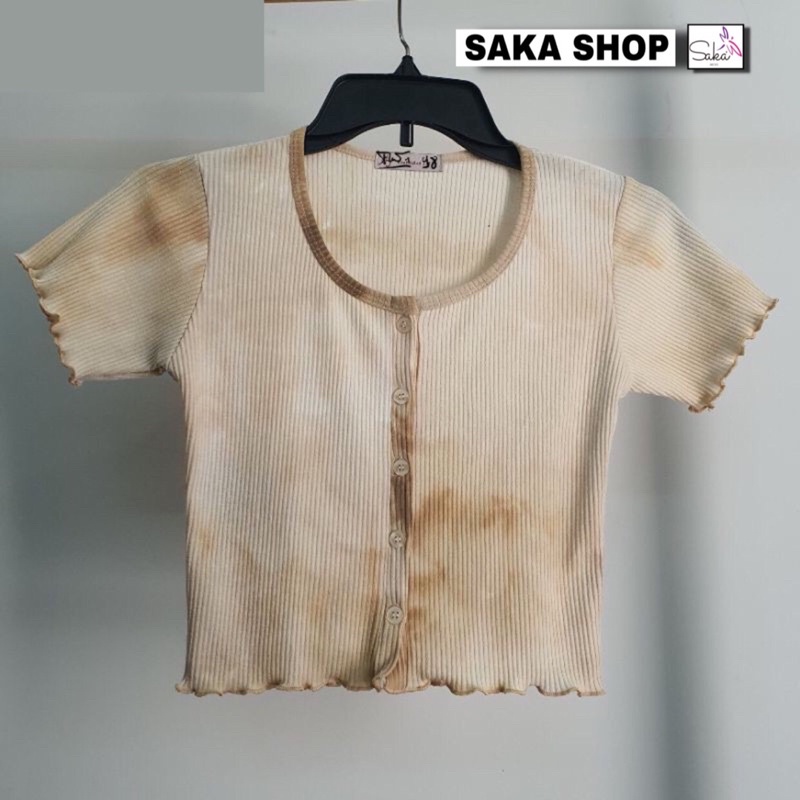 Áo croptop nữ loang màu nữ nhiều màu