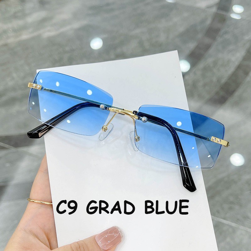 COD Kính Mát Gọng Kim Loại Không Viền Phong Cách Hàn Quốc Cho Nam Nữ