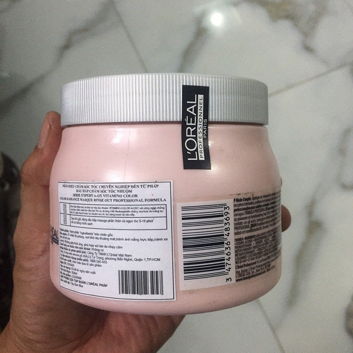 #l'oreal_pháp Hấp dầu giữ màu tóc nhuộm Loreal Professionnel Vitamino color radiance masque cao cấp 500ml