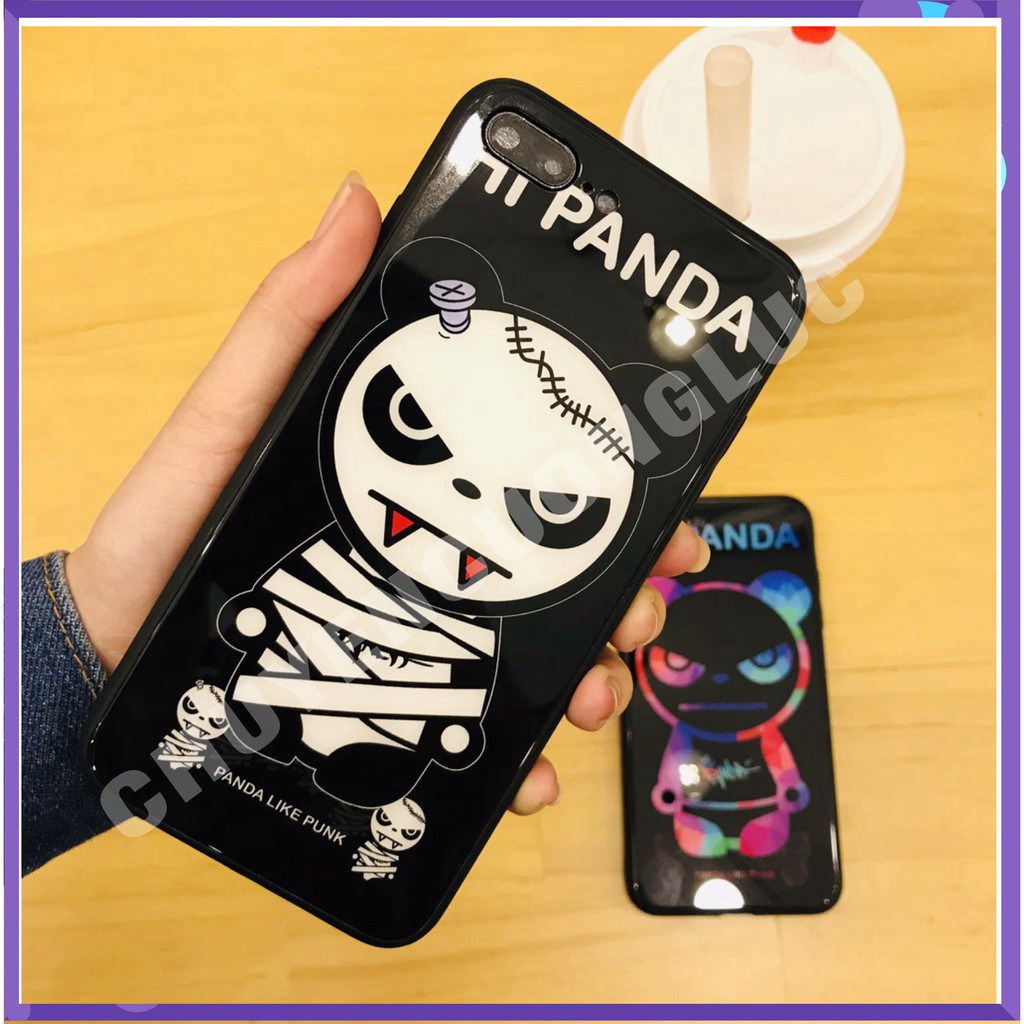 [HOT] Ốp Lưng Kính Cường Lực Panda Mặt Quỷ